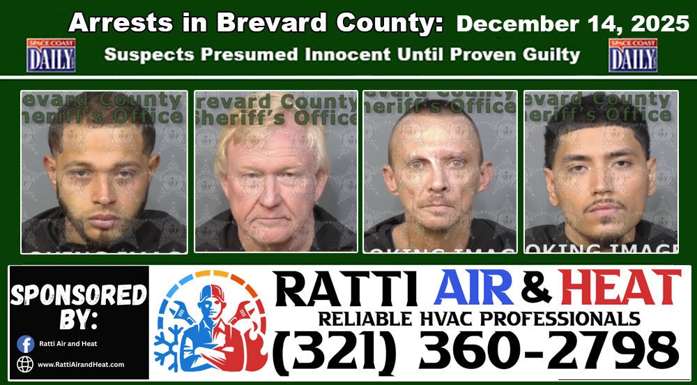 Arrests In Brevard County: December 14, 2025 – Suspects Presumed Innocent Until Proven Guilty