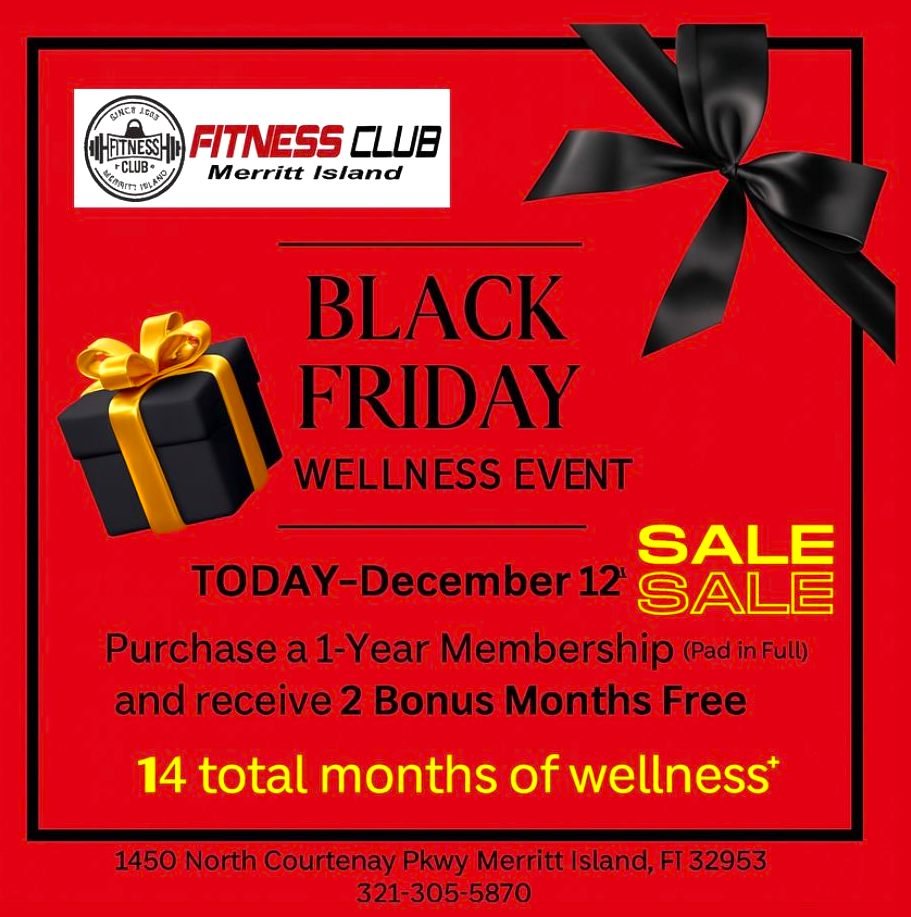 KICK START 2026! Fitness Club Merritt Island Holiday Sale Now Underway, Join By Dec. 12 and Save!