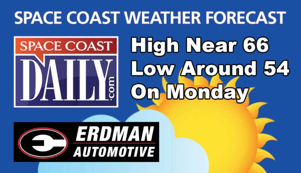 BREVARD WEATHER: Partly Sunny, High of 66 Monday on the Space Coast