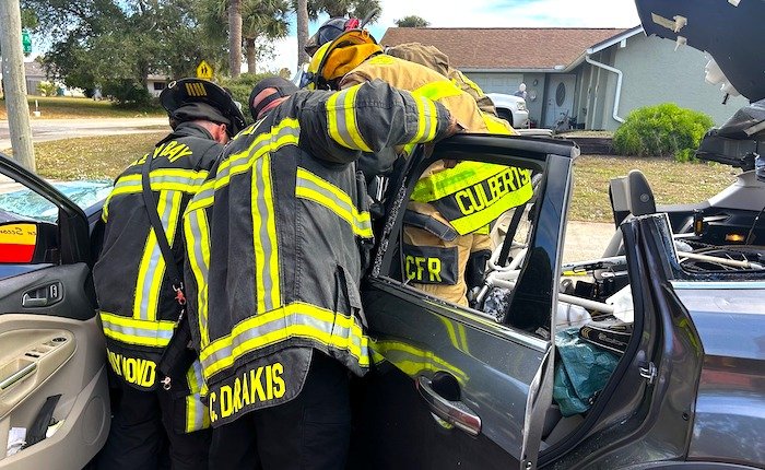 FIRST RESPONDER SPOTLIGHT: Palm Bay Fire Rescue Engine 5 A-Shift Crews Extricate Crash Victim
