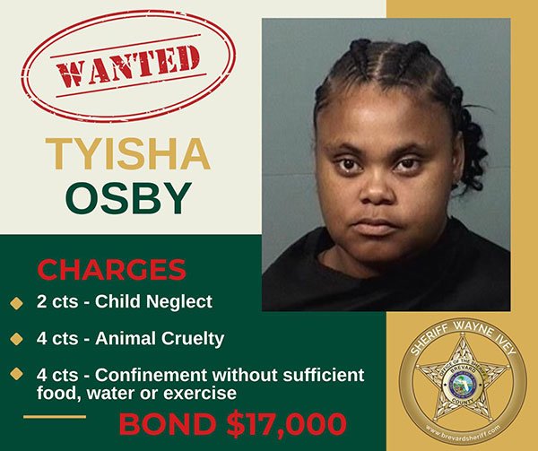 Brevard County Woman Wanted for Animal Cruelty, Child Neglect