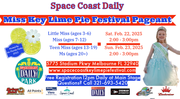 Miss Key Lime Pie Festival Pageant Set Feb. 22-23 at Space Coast Daily Park, Advanced Registration Now Open