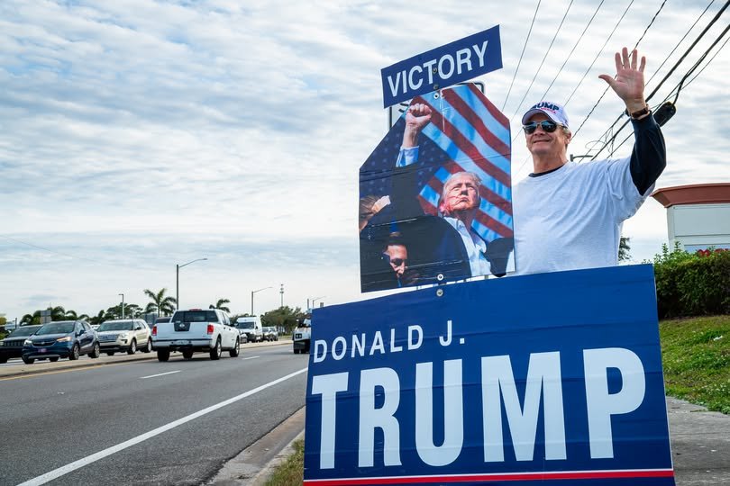 Brevard County Republicans took to the streets, waving proudly at the corner of Wickham Road & Pineta Causeway, celebrat...