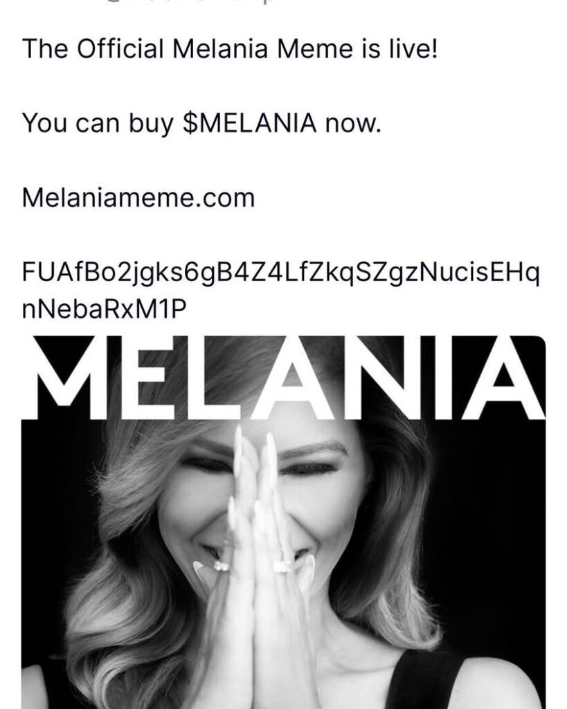 Just Days After Trump’s Crypto Coin Launch, Melania Launches Her Own Coin Following Donald Trump’s blockbuster success w...