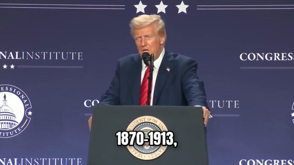 President Trump appears to call for the end of federal income tax, says it’s time America returns to the “system that ma...