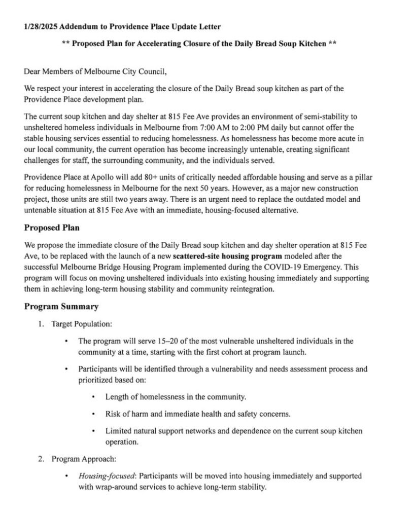 🚨 Major Update on Homeless Services in Melbourne 🚨 Melbourne Mayor Paul Alfrey made an announcement on Facebook earlie...
