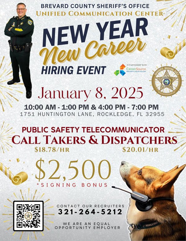 Brevard County Sheriff's Office to Hold Job Fair on Wednesday in Rockledge