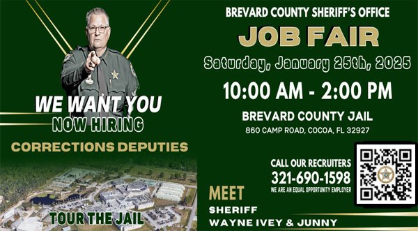 Brevard County Sheriff's Office to Host Job Fair This Saturday to Hire Corrections Deputies
