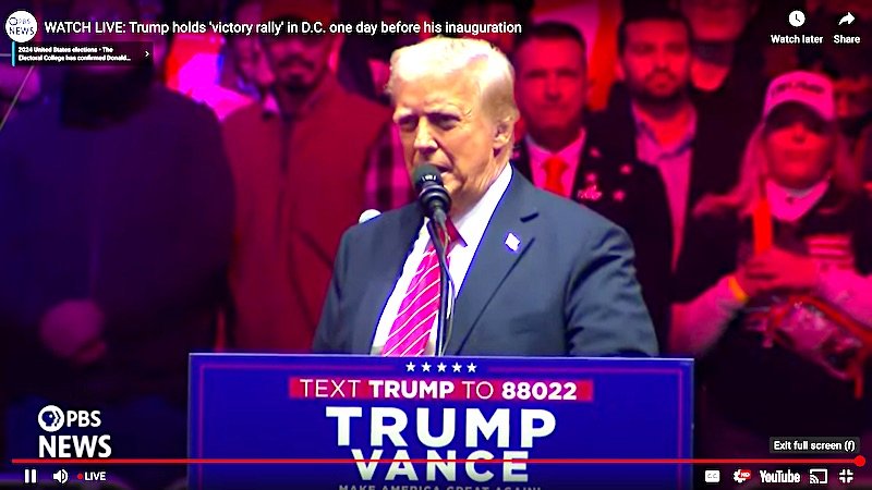 WATCH LIVE: President-Elect Trump Holds 'Victory Rally' in Washington D.C. One Day Before Inauguration