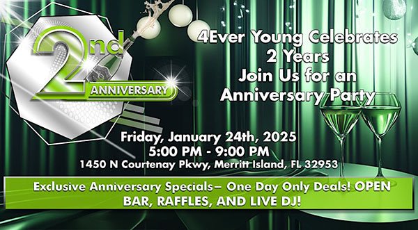 4Ever Young Anti Aging Solutions in Merritt Island Celebrates Two-Year Anniversary on Friday