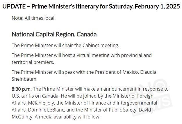 At 8:30 p.m. The Prime Minister of Canada is expected make an announcement imposing retaliatory tariffs in response to U...