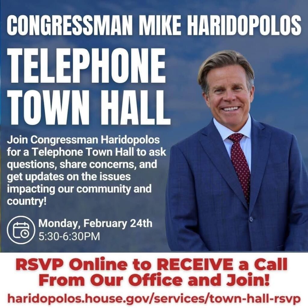 Congressman Mike Haridopolos is having his first telephone town hall on Monday.