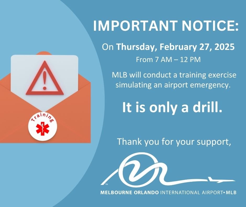 Melbourne Orlando International Airport to Conduct Mass Casualty Incident Exercise Thursday Morning