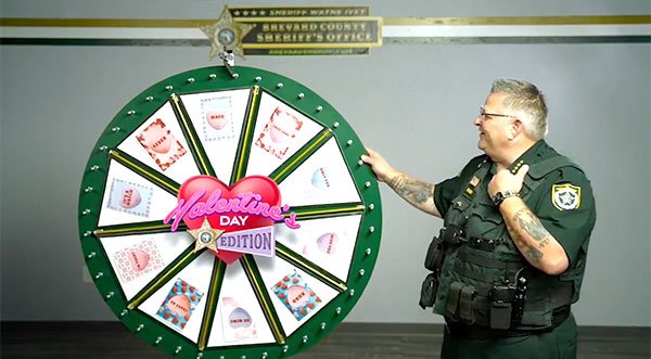 WATCH: Brevard Sheriff's Office Celebrates Valentine's Day With Special Edition of 'Wheel of Fugitive'