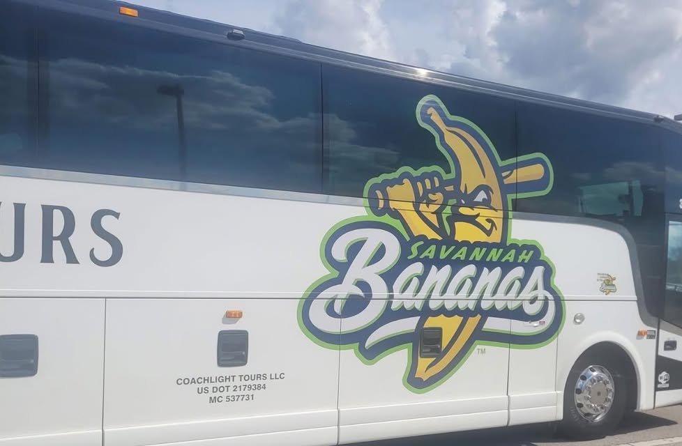 The Savannah Bananas were spotted in West Melbourne today grabbing lunch on their way down to Miami for a game this week...