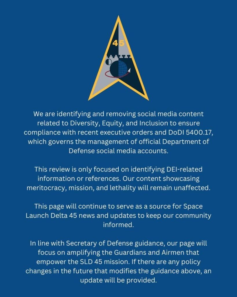 Posted tonight from Space Launch Delta 45 at Patrick Space Force Base.