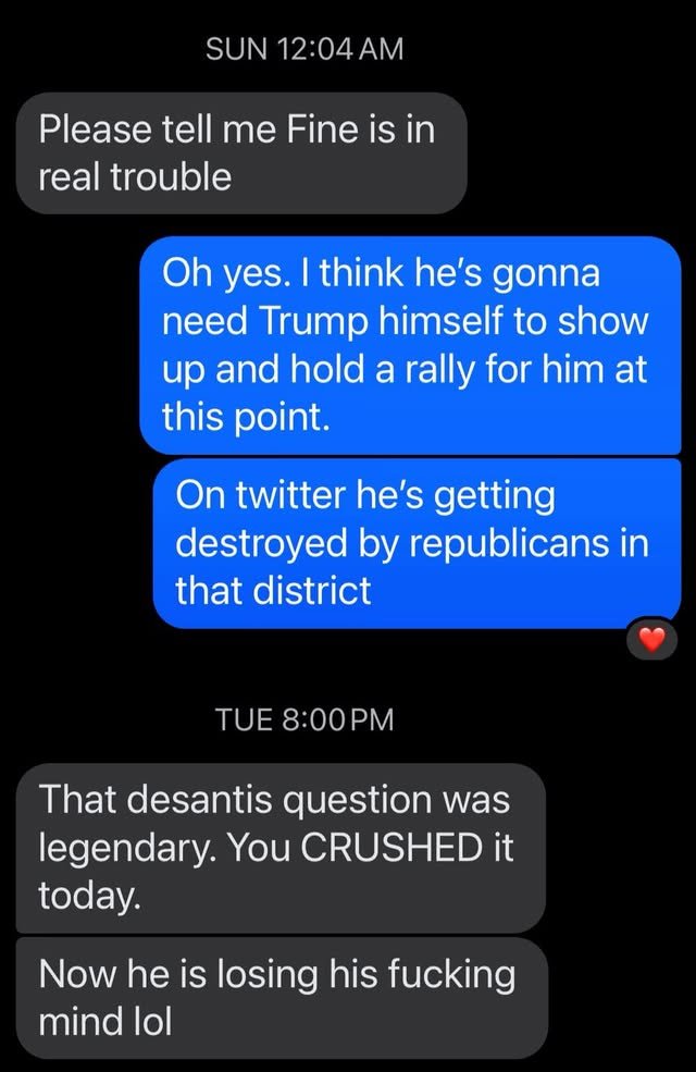Last Sunday, I was telling a national political strategist that Fine was doing so bad that he would eventually need Trum...