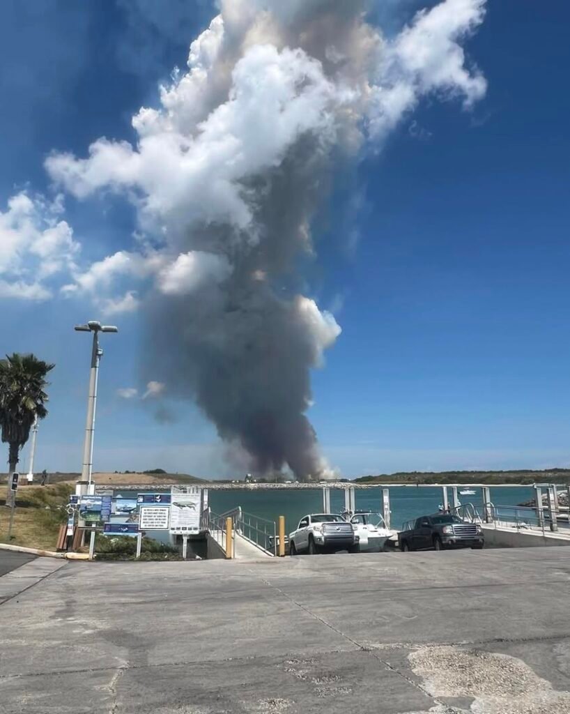 For those wondering, this is a prescribed burn out at Cape Canaveral.