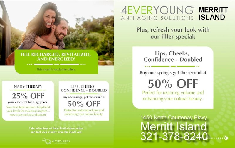 MARCH SPECIALS! Feel Recharged, Revitalized and Energized at 4Ever Young Anti Aging Solutions Merritt Island