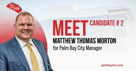 BREAKING: Palm Bay has selected a new city manager, Matthew Morton. He was selected with a 4-1 vote. Former city manager...