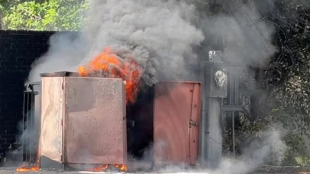 Contractor struck underground line sparking electrical box fire. FPL now on the scene. Video = MWIM