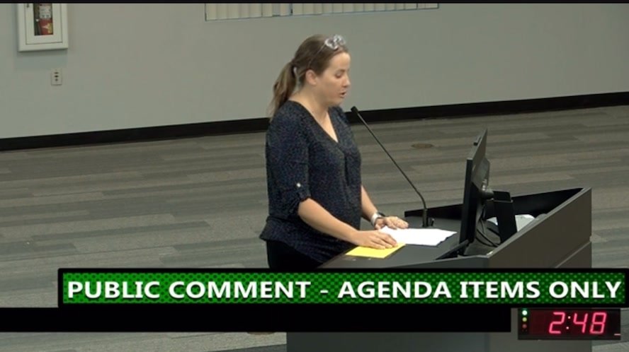 🚨WATCH: Satellite High School media specialist Kristine Staniec speaks out at the Brevard County School Board meeting a...