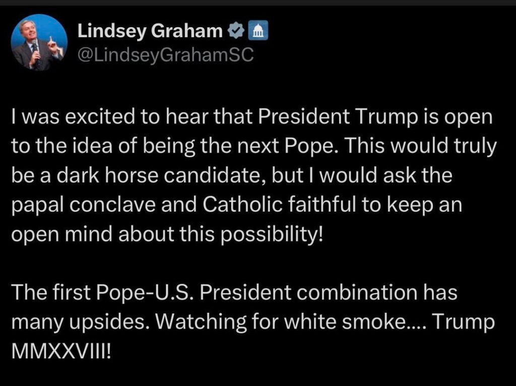 Posted today by Senator Lindsey Graham.