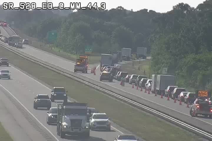 Vehicle fire on 528 East just after the Clearlake exit causing road closure. Traffic backed up to 95.