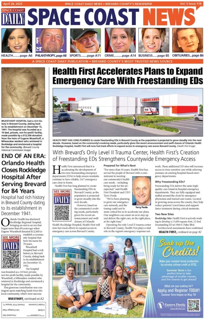 HOT OFF THE PRESS! April 28, 2025 Space Coast Daily News – Brevard County's Best Newspaper