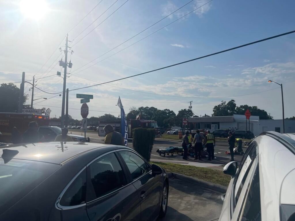 192 east shut down at Dunbar due to motorcycle accident. Rider appears to be stable.
