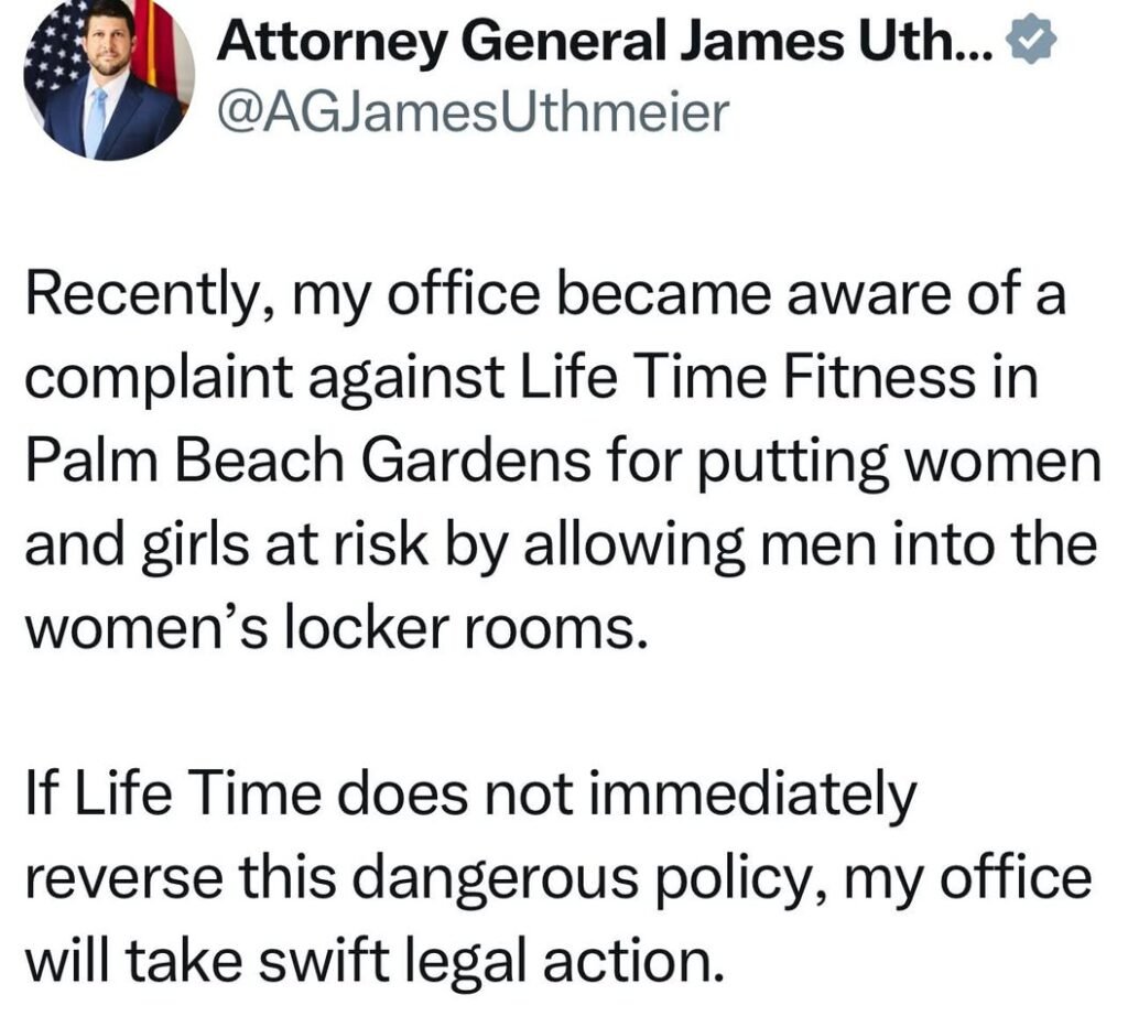 BREAKING: Florida Attorney General James Uthmeier says his office may take legal action against Life Time Fitness in Pal...