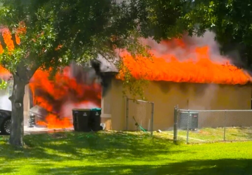 Palm Bay Fire Rescue Crews Battle Residential Structure Fire on Titan Road, One Person Suffers Burns