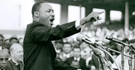 Bernice King later posted on her personal Instagram account a black-and-white photo of her father, looking annoyed, with...