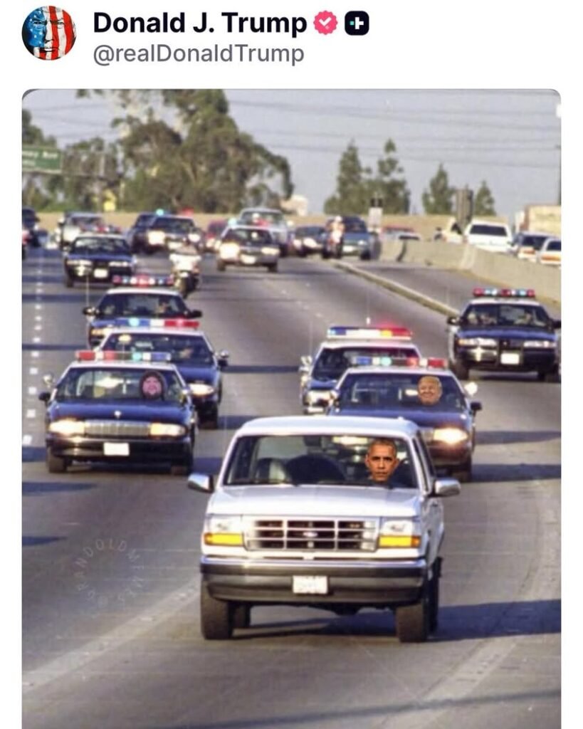 President Trump just depicted President Obama as O.J. Simpson.