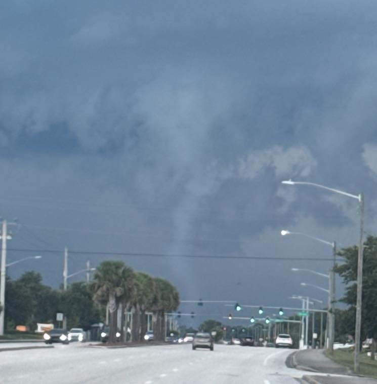 Funnel cloud? No. It’s just a streak on a windshield of a Palm Bay-nian.