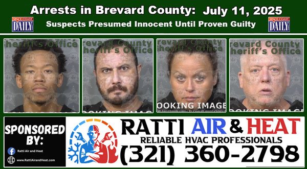 Arrests In Brevard County: July 11, 2025 – Suspects Presumed Innocent Until Proven Guilty