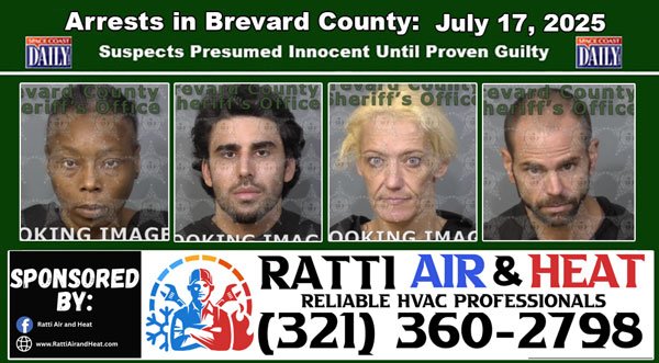 Arrests In Brevard County: July 17, 2025 – Suspects Presumed Innocent Until Proven Guilty