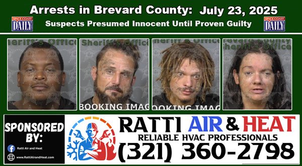 Arrests In Brevard County: July 23, 2025 – Suspects Presumed Innocent Until Proven Guilty