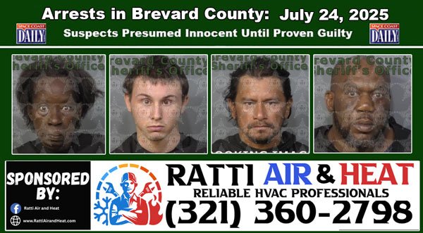Arrests In Brevard County: July 24, 2025 – Suspects Presumed Innocent Until Proven Guilty
