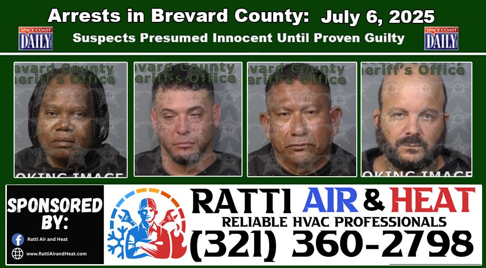 Arrests In Brevard County: July 6, 2025 – Suspects Presumed Innocent Until Proven Guilty