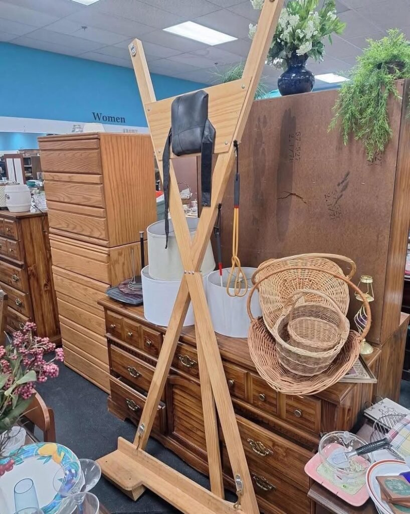 You never know what you might find in your local thrift store, like this extra large painting easel.