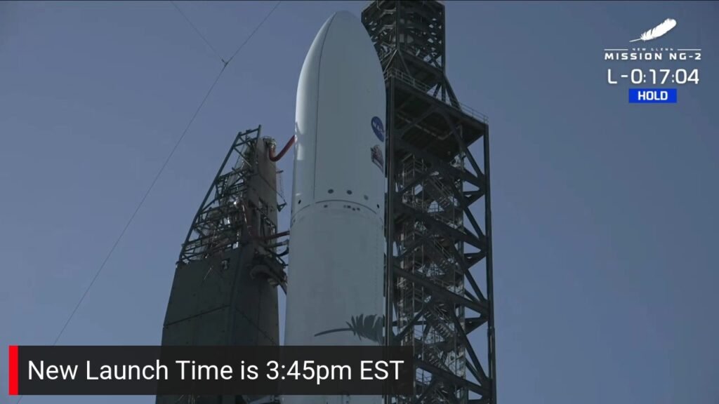 NG-2 Update: We are scheduled to launch Thursday, November 13, with a launch window from 2:57 PM – 4:25 PM EST / 19:57 – 21:25 UTC. The live webcast starts at T-20 minutes. New Glenn's second mission will launch from Launch Complex 36 at Cape Canaveral Space Force Station and will send NASA’s ESCAPADE twin spacecraft to Mars. This launch will support ESCAPADE’s science objectives as the twin spacecraft progress on their journey to the Red Planet. Also onboard is a technology demonstration from Viasat in support of NASA’s Communications Services Project. NG-2 Flight Profile
New Glenn lifts off from Launch Complex 36. Following separation, the first stage autonomously descends toward Jacklyn, a landing platform located several hundred miles downrange in the Atlantic. Meanwhile, the two BE-3U engines ignite, propelling New Glenn’s second stage into space. The fairing separates and the twin ESCAPADE spacecraft are deployed to begin their journey to Mars. After completion of the mission profile, the second stage will be safed and inerted, which is compliant with NASA’s Orbital Debris Mitigation Standard Practices.