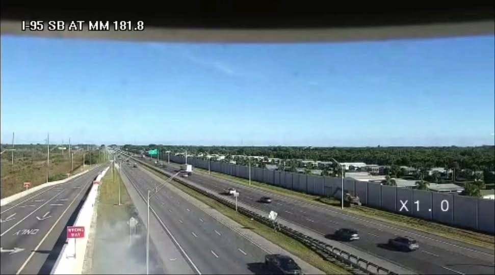 A fire has started alongside the highway on 95 south near the Ellis Road exit