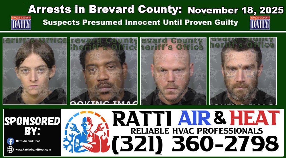 Arrests In Brevard County: November 18, 2025 – Suspects Presumed Innocent Until Proven Guilty