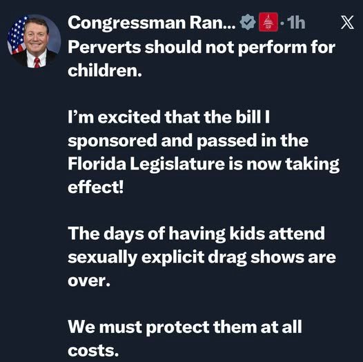 Randy Fine posted this today. Here’s your friendly reminder that his wife performed in burlesque costumes for Autistic c...