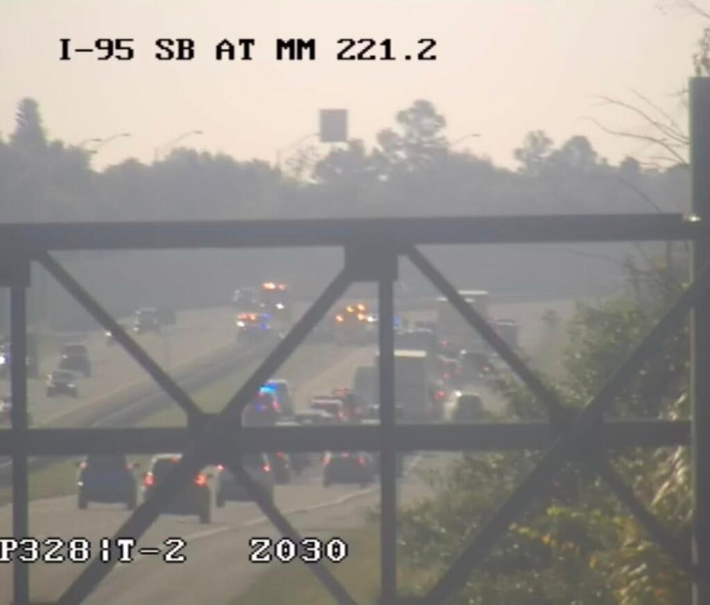 95 North all lanes blockcked due to major accident at MM 221 in Titusville.