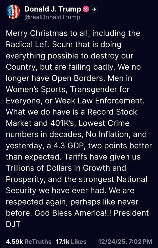 Merry Christmas from the President.