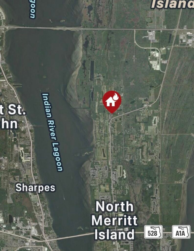 Large house fire in North Merritt Island of N. Courtney.