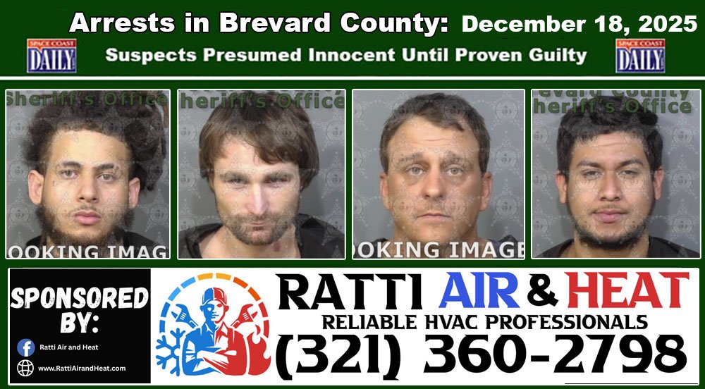Arrests In Brevard County: December 18, 2025 – Suspects Presumed Innocent Until Proven Guilty