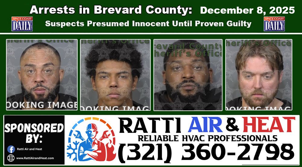 Arrests In Brevard County: December 8, 2025 – Suspects Presumed Innocent Until Proven Guilty